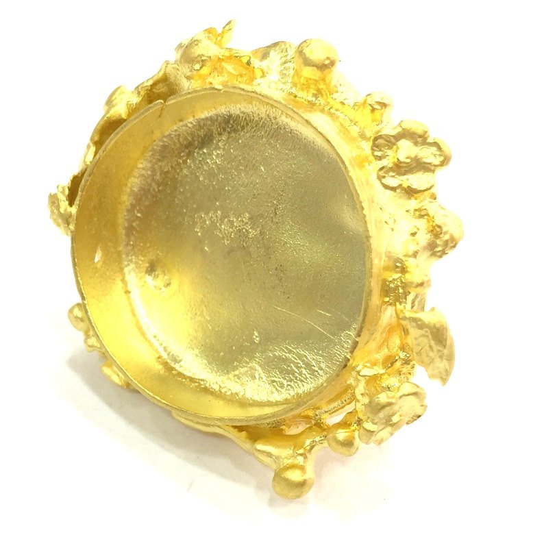 Adjustable Ring Blank, (25mm blank )  Gold Plated Brass G5358