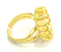 Adjustable Ring Blank, (18x13mm blank )  Gold Plated Brass G5359
