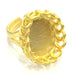 Adjustable Ring Blank, (18x13mm blank )  Gold Plated Brass G5359