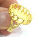 Adjustable Ring Blank, (18x13mm blank )  Gold Plated Brass G5359