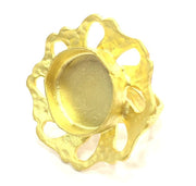 Adjustable Ring Blank, (16mm blank )  Gold Plated Brass G5360