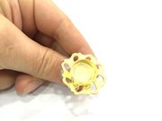 Adjustable Ring Blank, (16mm blank )  Gold Plated Brass G5360