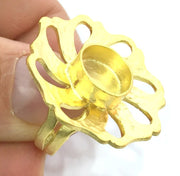 Adjustable Ring Blank, (10mm blank )  Gold Plated Brass G5362