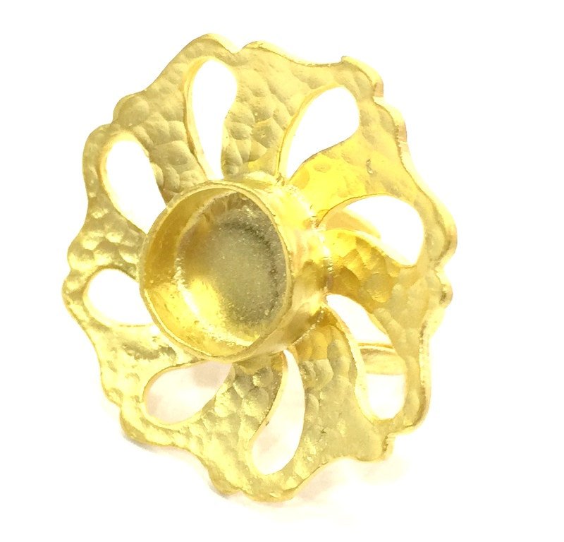 Adjustable Ring Blank, (10mm blank )  Gold Plated Brass G5362