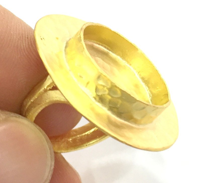 Adjustable Ring Blank, (20mm blank )  Gold Plated Brass G5363