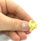 Adjustable Ring Blank, (10mm blank )  Gold Plated Brass G5364