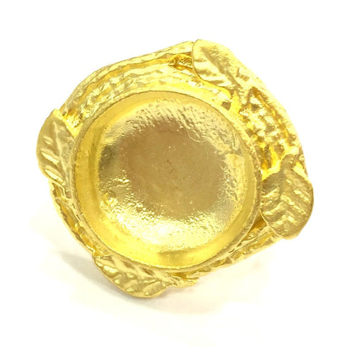 Adjustable Ring Blank, (20mm blank )  Gold Plated Brass G5367