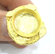 Adjustable Ring Blank, (20mm blank )  Gold Plated Brass G5367