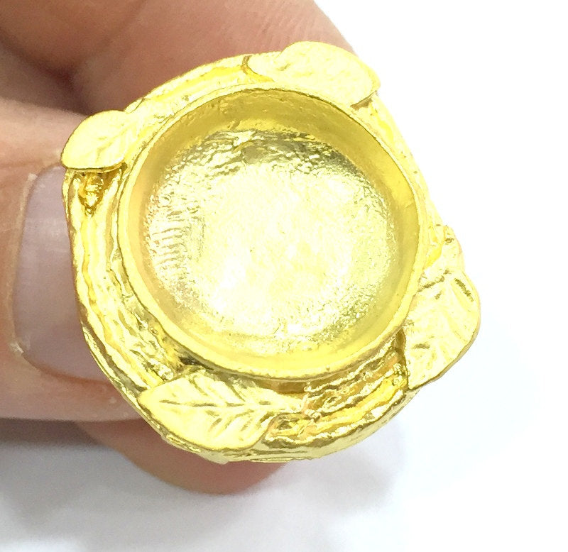 Adjustable Ring Blank, (20mm blank )  Gold Plated Brass G5367