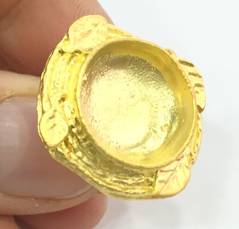 Adjustable Ring Blank, (20mm blank )  Gold Plated Brass G5367