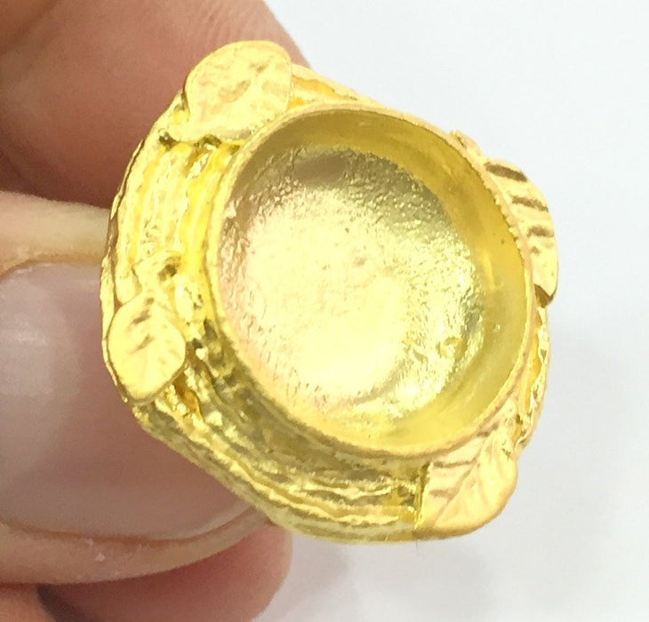 Adjustable Ring Blank, (20mm blank )  Gold Plated Brass G5367