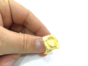 Adjustable Ring Blank, (10mm blank )  Gold Plated Brass G5368