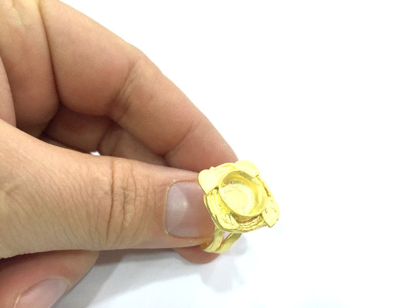 Adjustable Ring Blank, (10mm blank )  Gold Plated Brass G5368