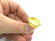 Adjustable Ring Blank, (20mm blank )  Gold Plated Brass G5370