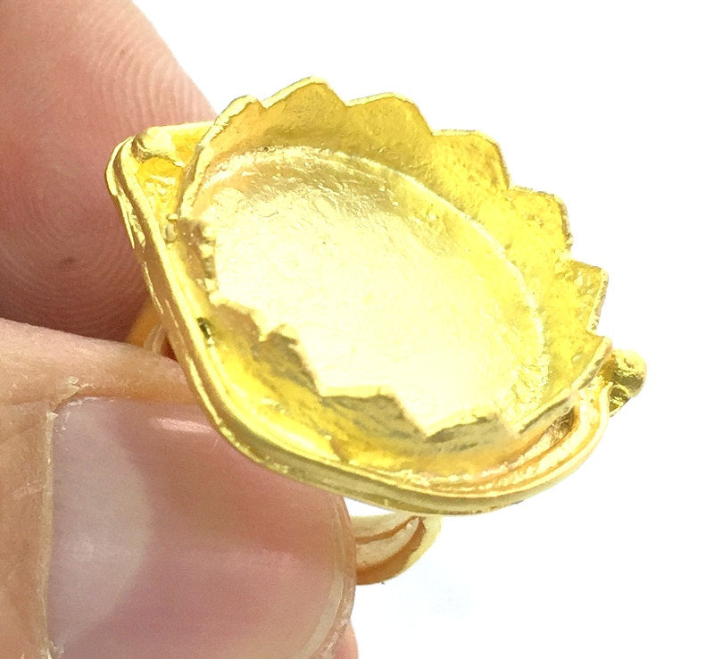 Adjustable Ring Blank, (20mm blank )  Gold Plated Brass G5370