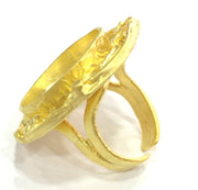 Adjustable Ring Blank, (20mm blank )  Gold Plated Brass G5351