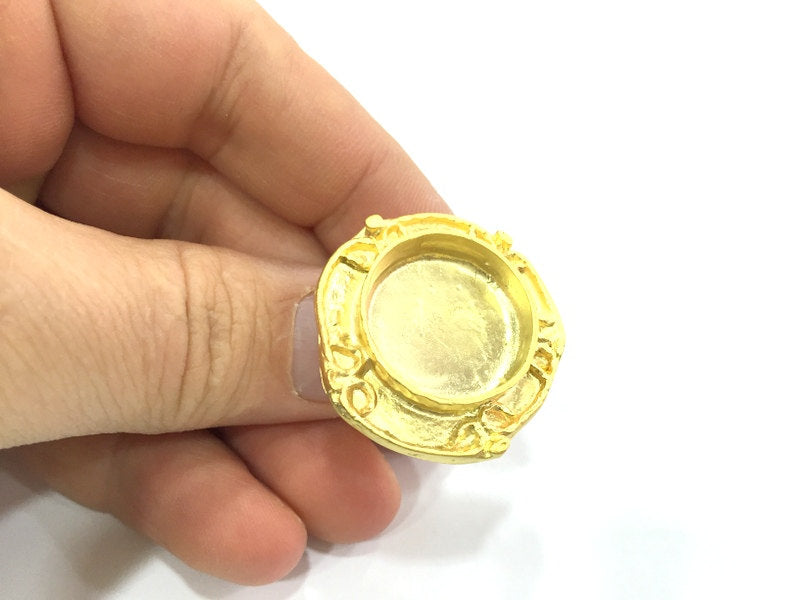 Adjustable Ring Blank, (20mm blank )  Gold Plated Brass G5351