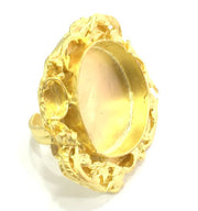 Adjustable Ring Blank, (25mm blank )  Gold Plated Brass G5352