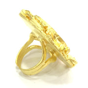Adjustable Ring Blank, (25mm blank )  Gold Plated Brass G5352