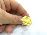 Adjustable Ring Blank, (10mm blank )  Gold Plated Brass G5353