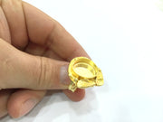 Adjustable Ring Blank, (16mm blank )  Gold Plated Brass G5356