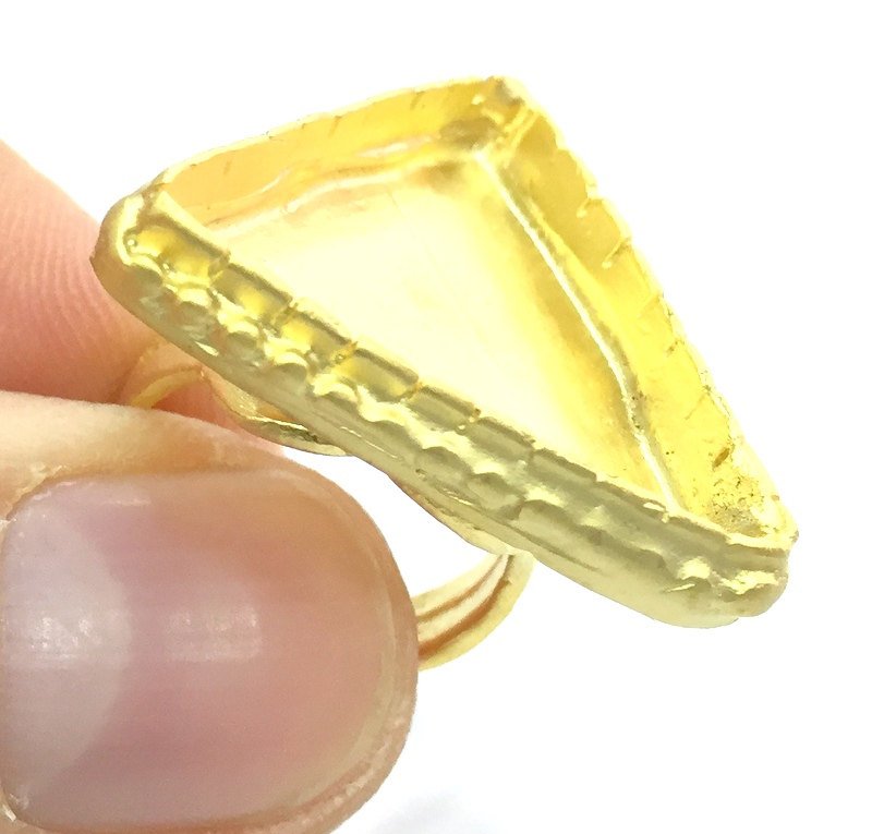 Gold Ring Blank Ring Setting Ring Bezel Base Cabochon Mountings Adjustable Ring Blank(25x25x25mm triangle blank )  Gold Plated Brass G5357