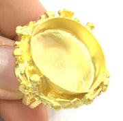 Adjustable Ring Blank, (25mm blank )  Gold Plated Brass G5358