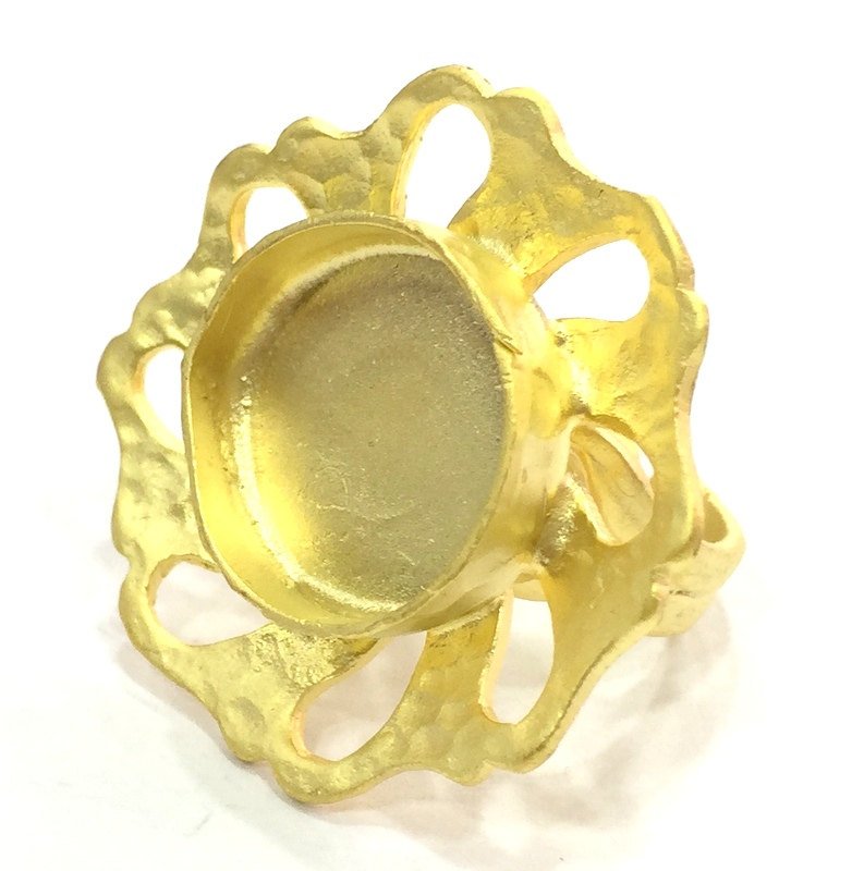 Adjustable Ring Blank, (16mm blank )  Gold Plated Brass G5360