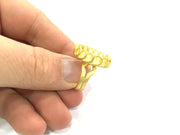 Adjustable Ring Blank, (18x13mm blank )  Gold Plated Brass G5359