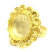 Adjustable Ring Blank, (16mm blank )  Gold Plated Brass G5361