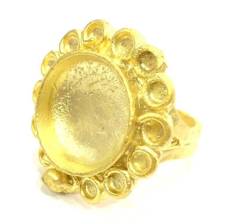 Adjustable Ring Blank, (16mm blank )  Gold Plated Brass G5361