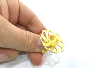 Adjustable Ring Blank, (10mm blank )  Gold Plated Brass G5362