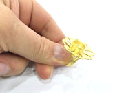 Adjustable Ring Blank, (10mm blank )  Gold Plated Brass G5362