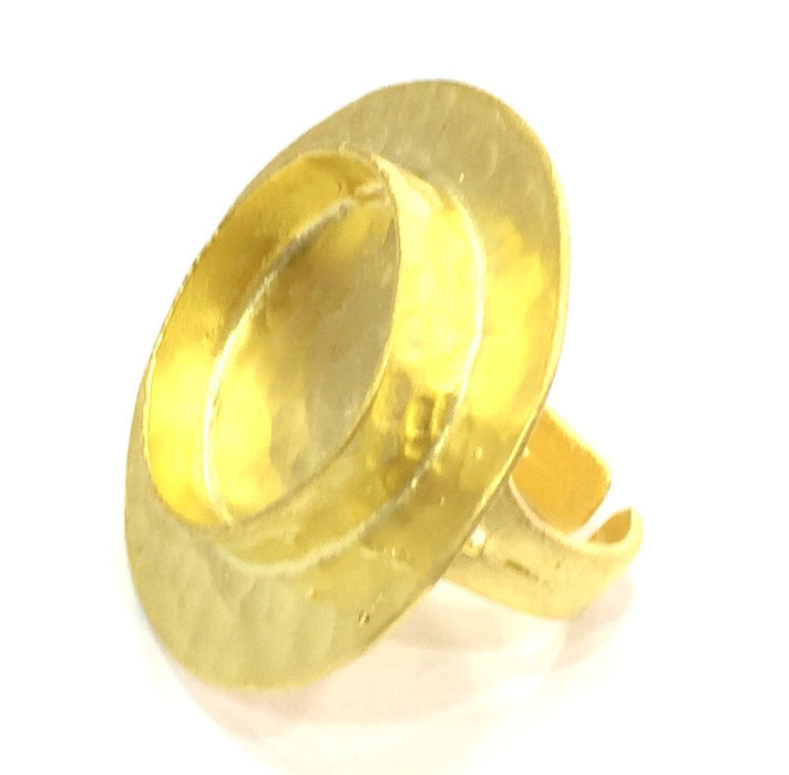 Adjustable Ring Blank, (20mm blank )  Gold Plated Brass G5363