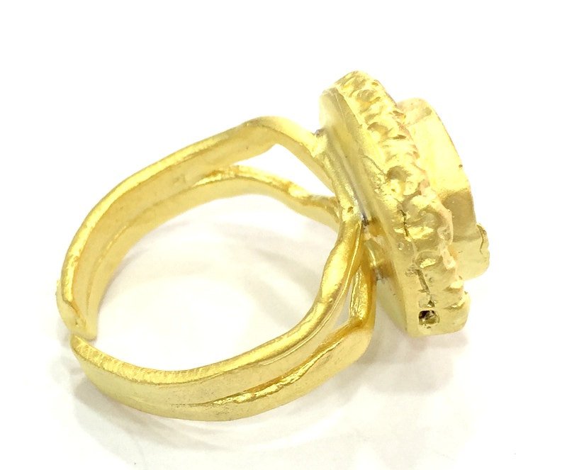 Adjustable Ring Blank, (10mm blank )  Gold Plated Brass G5364