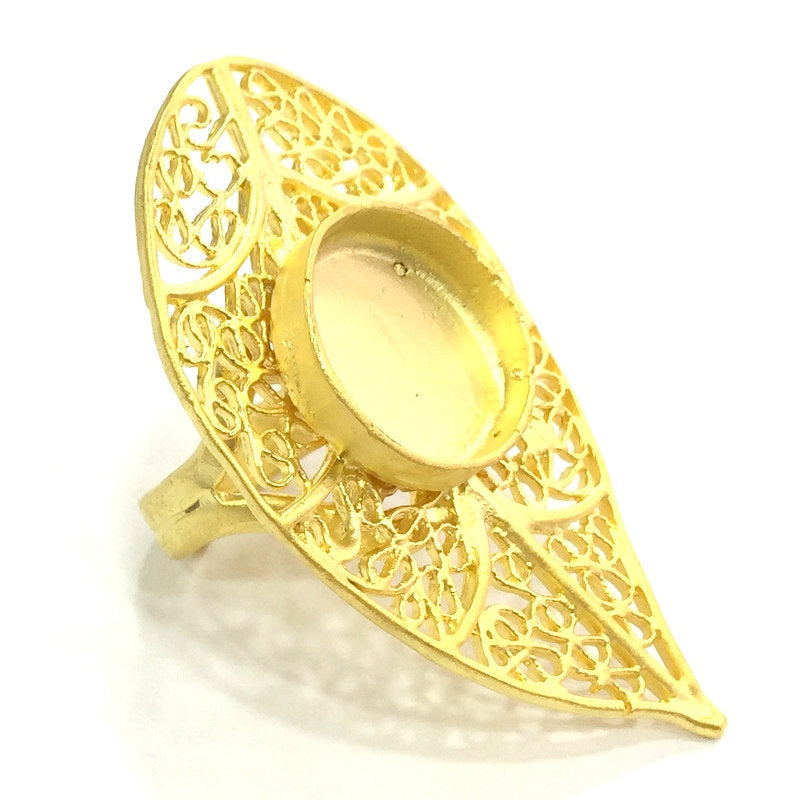 Adjustable Ring Blank, (16mm blank )  Gold Plated Brass G5365