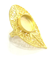 Adjustable Ring Blank, (16mm blank )  Gold Plated Brass G5365