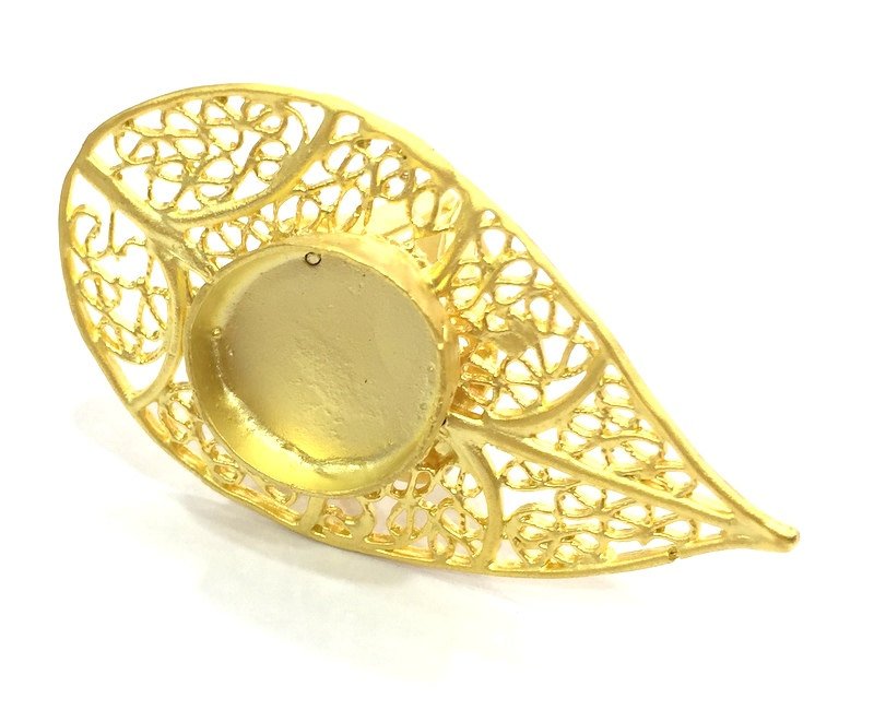 Adjustable Ring Blank, (16mm blank )  Gold Plated Brass G5365