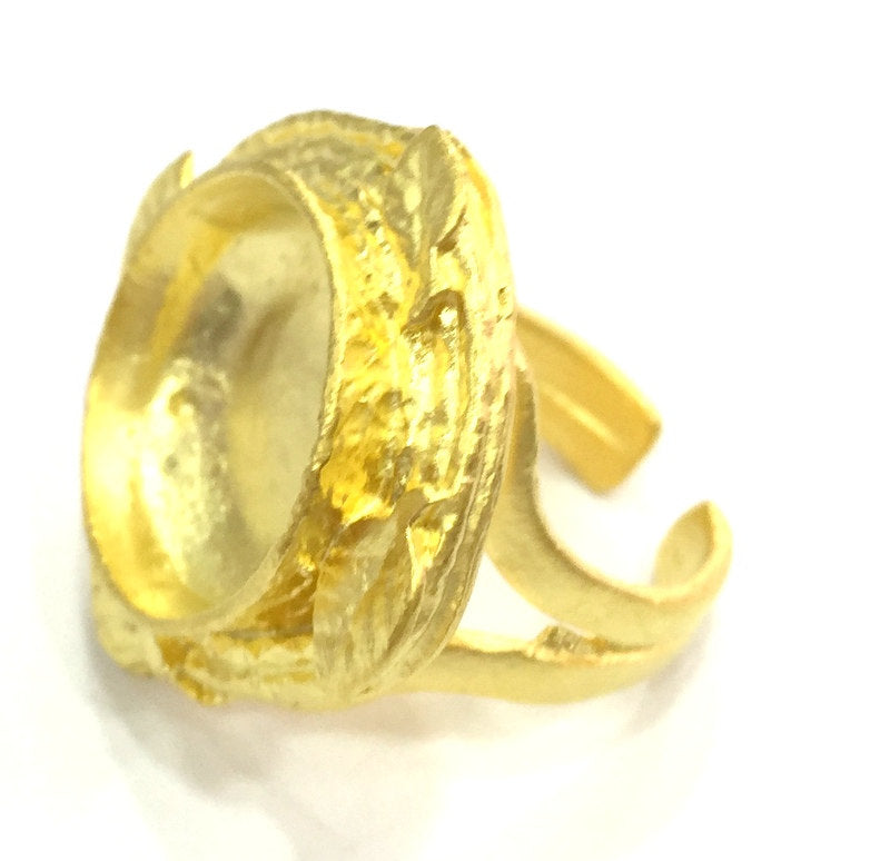 Adjustable Ring Blank, (20mm blank )  Gold Plated Brass G5367