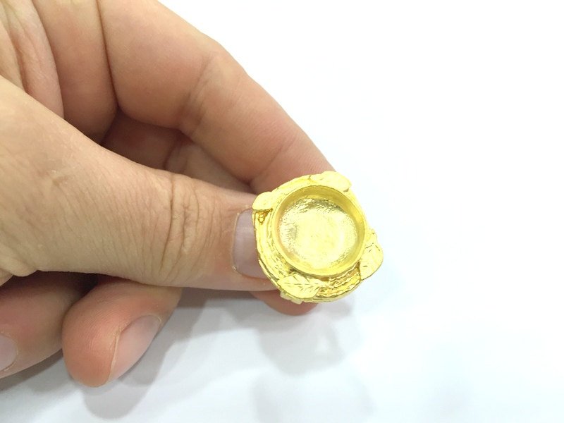 Adjustable Ring Blank, (20mm blank )  Gold Plated Brass G5367