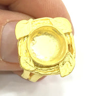Adjustable Ring Blank, (10mm blank )  Gold Plated Brass G5368