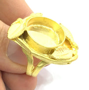 Adjustable Ring Blank, (16mm blank )  Gold Plated Brass G5369