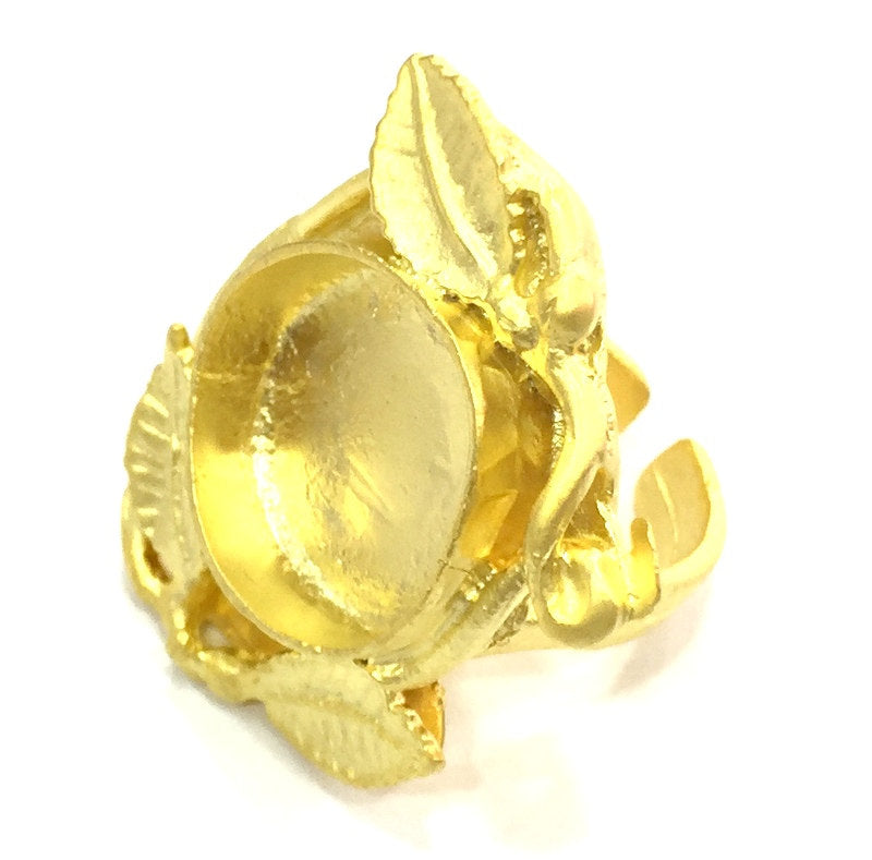 Adjustable Ring Blank, (16mm blank )  Gold Plated Brass G5369