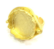 Adjustable Ring Blank, (20mm blank )  Gold Plated Brass G5370