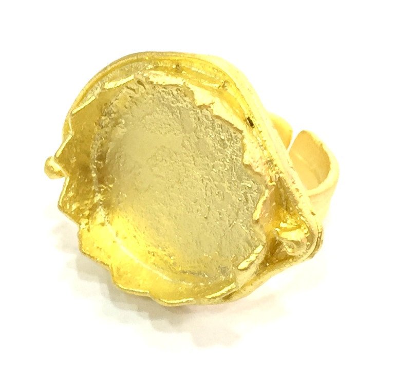 Adjustable Ring Blank, (20mm blank )  Gold Plated Brass G5370