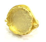 Adjustable Ring Blank, (20mm blank )  Gold Plated Brass G5370