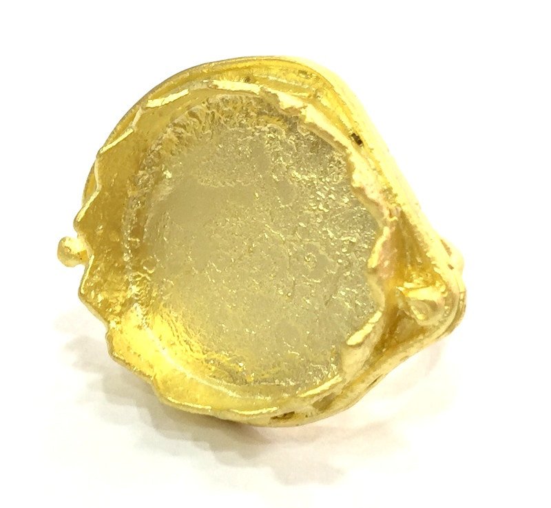 Adjustable Ring Blank, (20mm blank )  Gold Plated Brass G5370