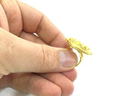 Adjustable Ring Blank, (20mm blank )  Gold Plated Brass G5370