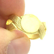 Gold Ring Blank Ring Setting Ring Bezel Base Cabochon Mountings Adjustable Ring Blank, (10mm blank )  Gold Plated Brass G5372