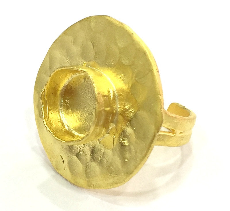 Adjustable Ring Blank, (10mm blank )  Gold Plated Brass G5373